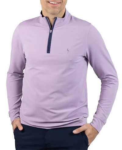 Tailorbyrd Men's Micro Grid Textured Performance Quarter Zip