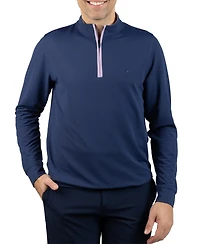 Tailorbyrd Men's Micro Grid Textured Performance Quarter Zip