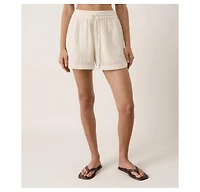 Pact Women's Organic Cotton Coastal Double Gauze Curved Hem Short