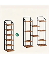 Yigii Vertical Shoe Rack Narrow Tower Adjustable Shelves 2 Hooks