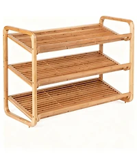 Yigii Bamboo Shoe Shelf Pairs Moisture-Resistant Wood