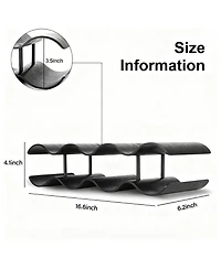 Yigii Countertop Wine shelf Wooden Storage Wavy Organizer Kitchen Cabinet Pantry Bar