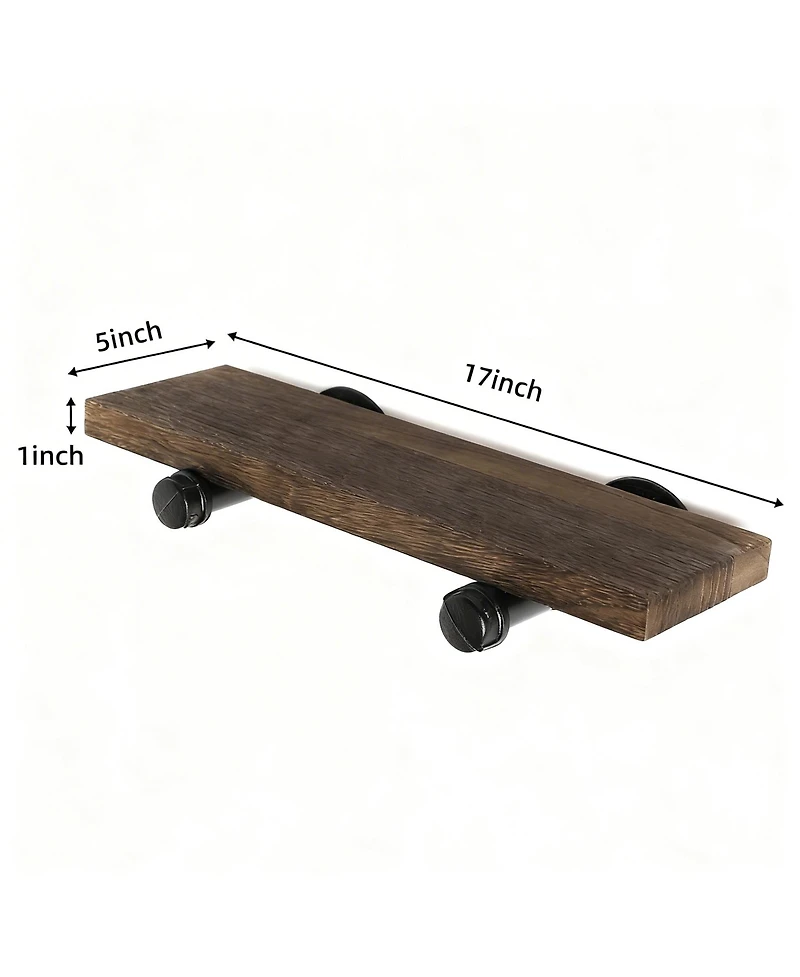 Yigii Wall Mounted Floating Shelves Industrial Pipe Brackets Rustic Wood