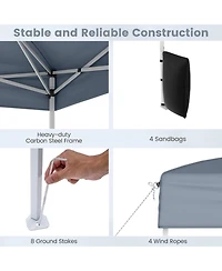 Gymax 10 X Ft Pop up Canopy Tent w/ 4 Sidewalls Wheeled Bag Sandbags 8 Stakes