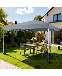 Gymax 10 x Ft Pop up Canopy Tent w/Carrying Bag 4 Sandbags 8 Stakes Wind Ropes