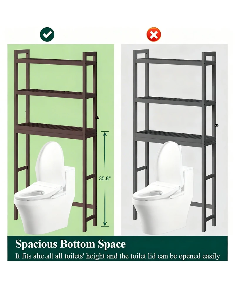 Yigii Over Toilet Storage Rack Adjustable Shelf