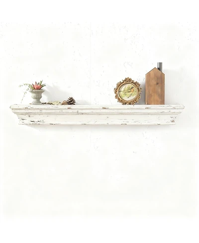 Yigii 36.3 Inch Rustic Solid Wood Wall Mounted Decorative Long Shelf