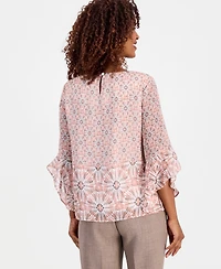 Kasper Women's Printed 3/4-Sleeve Top