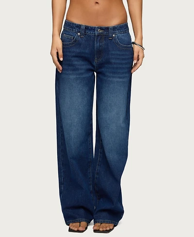 Edikted Women's Rivka Low Rise Baggy Jeans
