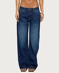 Edikted Women's Rivka Low Rise Baggy Jeans