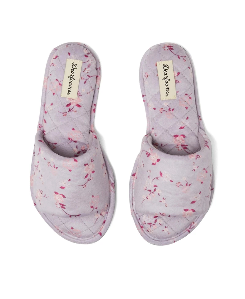 Dearfoams Women's Beatrice Microfiber Velour Side Gore Slide, Online Only