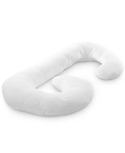Cheer Collection Hypoallergenic Down Alternative Total Body J Shaped Pregnancy Pillow