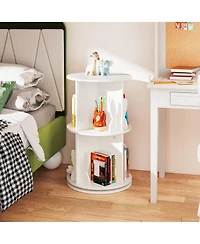 Slickblue 2 Tier Rotating Kids Bookshelf with Bunny Storage Baffles