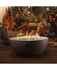 Gouun 39 inch Propane Fire Pit Table 50000 Btu with Lid and Rain Cover