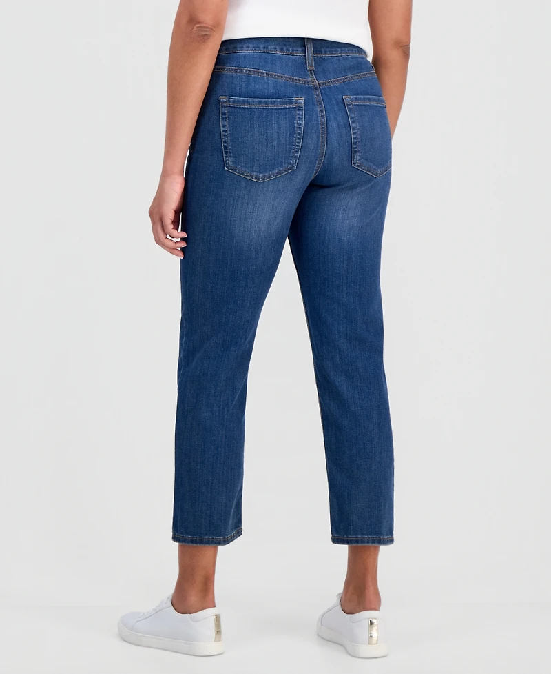 Style & Co Women's Mid-Rise Straight Leg Ankle Jeans, Exclusively at Macy's