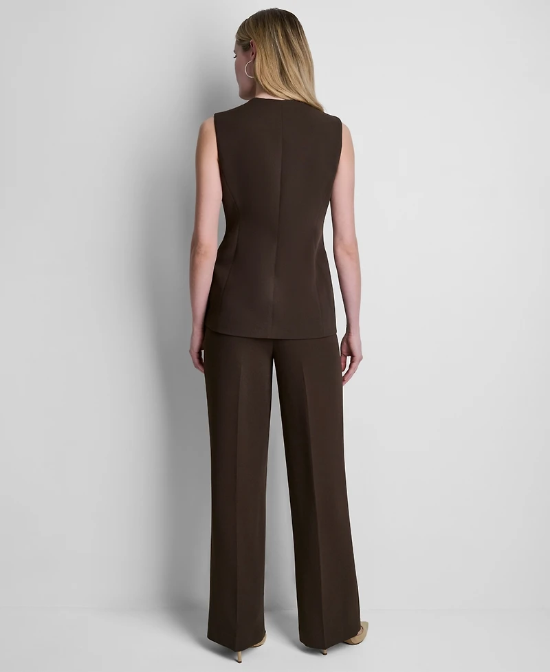 Dkny Petite Longline Crewneck Vest