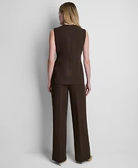Dkny Petite Longline Crewneck Vest