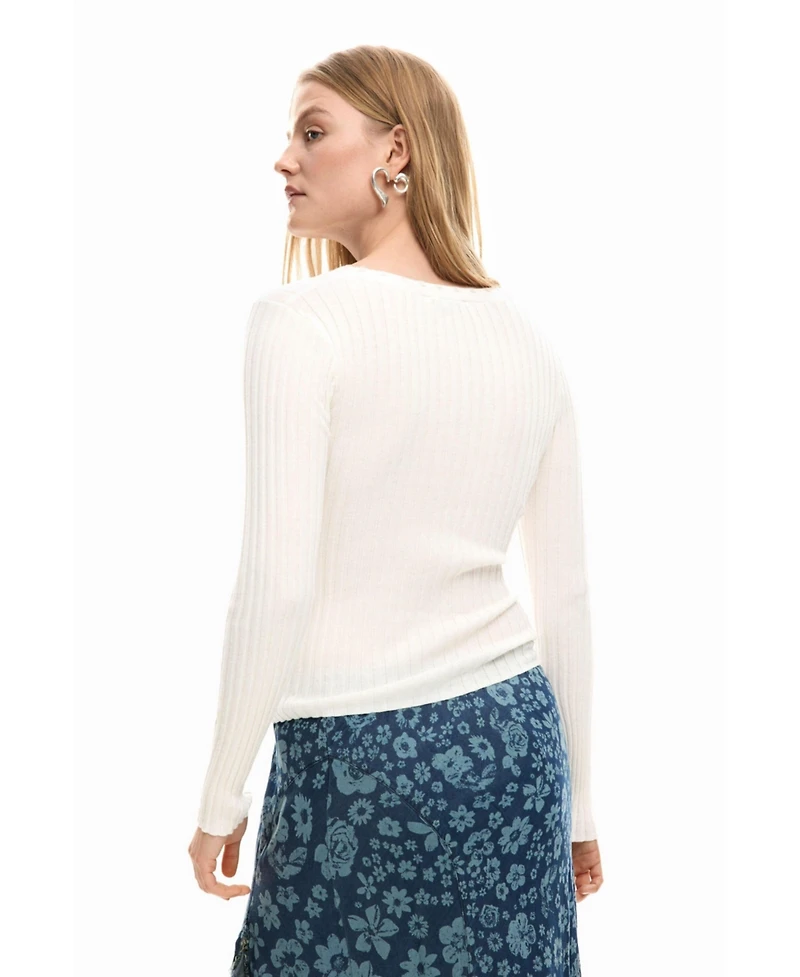 Desigual Women's Ribbed T-shirt logo