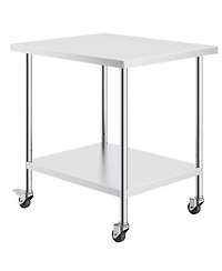 Gouun Stainless Steel Rolling Work Table x x 38 in with 4 Casters