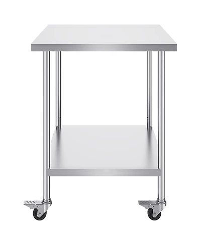 Gouun Stainless Steel Rolling Work Table x x 38 in with 4 Casters