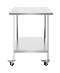 Gouun Stainless Steel Rolling Work Table x x 38 in with 4 Casters