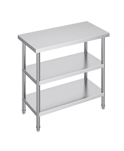 Gouun Stainless Steel Food Prep Table 18 x 36 x 34 in with Adjustable Undershelf