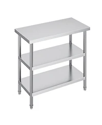 Gouun Stainless Steel Food Prep Table 18 x 36 x 34 in with Adjustable Undershelf