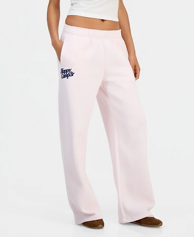 The Happy Camp3r Juniors' Puff-Print Wide-Leg Sweatpants