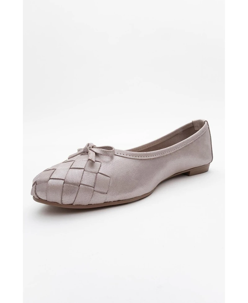 Forever and Always Shoes Women's Nopos Leather Cap Toe Ballet Flat