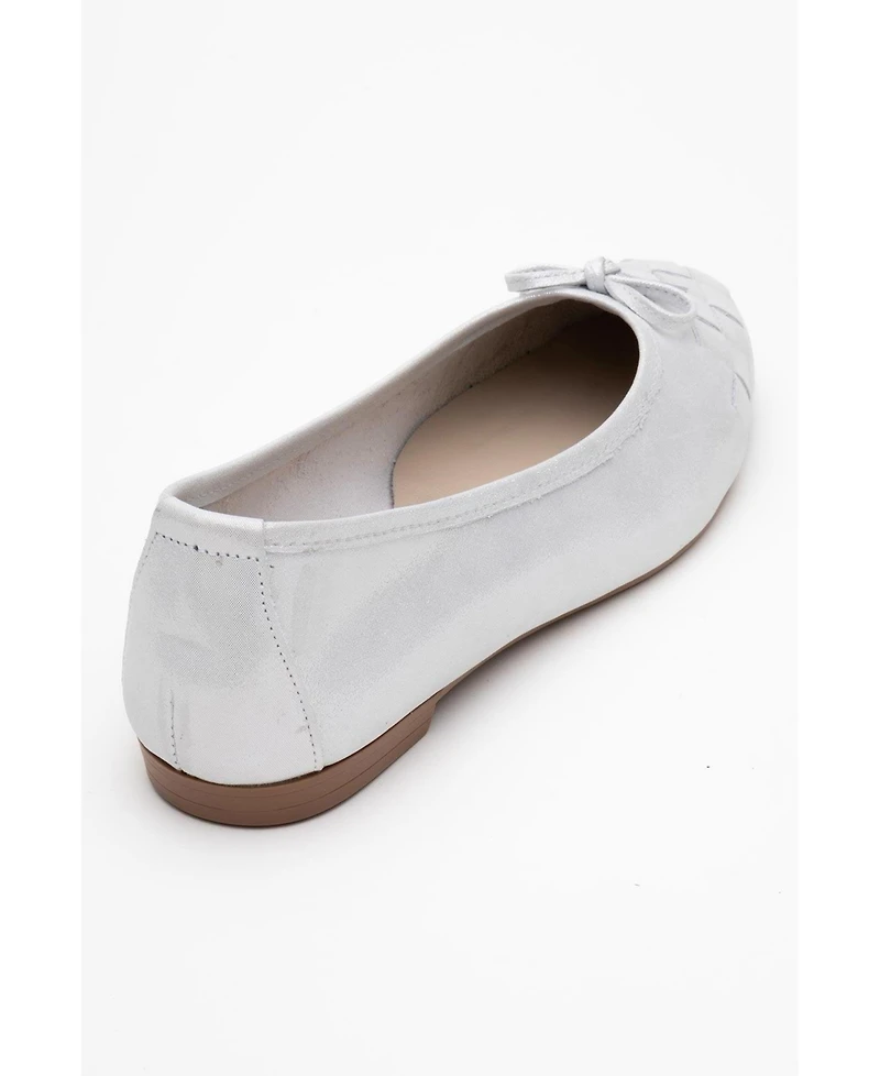 Forever and Always Shoes Women's Nopos Leather Cap Toe Ballet Flat