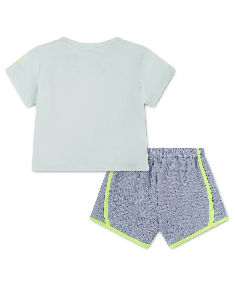 Nike Girls' 4-6X Bold Play Short-Sleeve T-Shirt and Shorts, 2-Piece Set