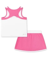 Nike Girls' Toddler 2T-4T Dri-fit Color-Blocked Tank Top and Scooter Skort, 2-Piece Set