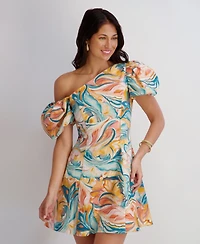 Kensie Women's Off-The-Shoulder Printed Short Dress