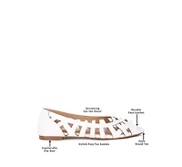 London Rag Moira Woven Peep Toe Flats Women