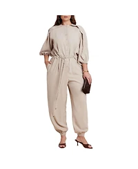Eloquii Women's Plus W Cord Tie Jumpsuit