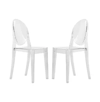 Marion Transparent Acrylic Modern Chair, Set of 2