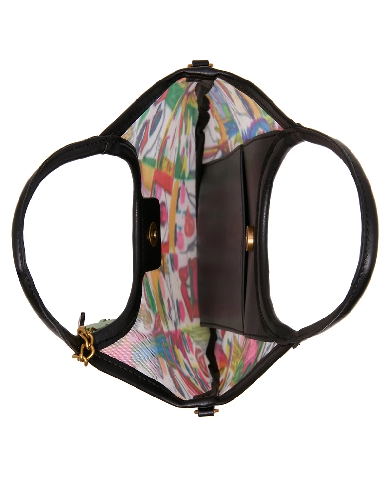 Betsey Johnson Artwork Faces Mini Satchel Handbag