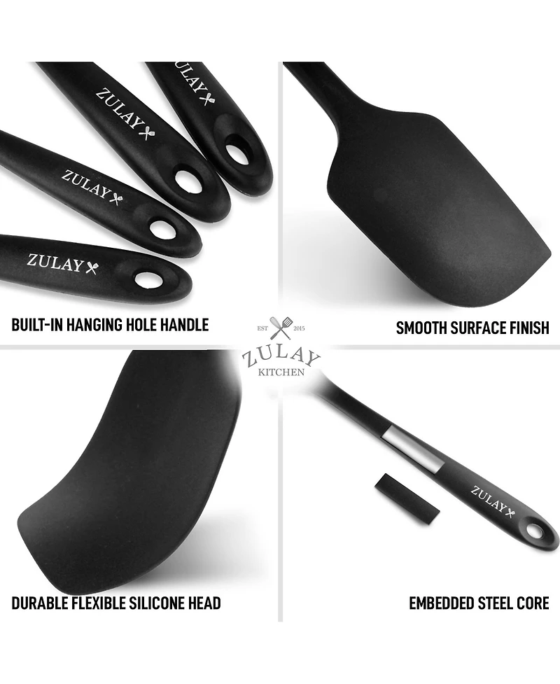 4pcs Silicone Spatula Set - Heat Resistant Tools for Cooking, Baking & Mixing