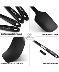 4pcs Silicone Spatula Set - Heat Resistant Tools for Cooking, Baking & Mixing