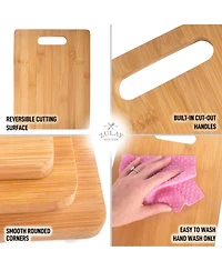 Bamboo Wooden Cutting Boards - Premium 3-Piece Set