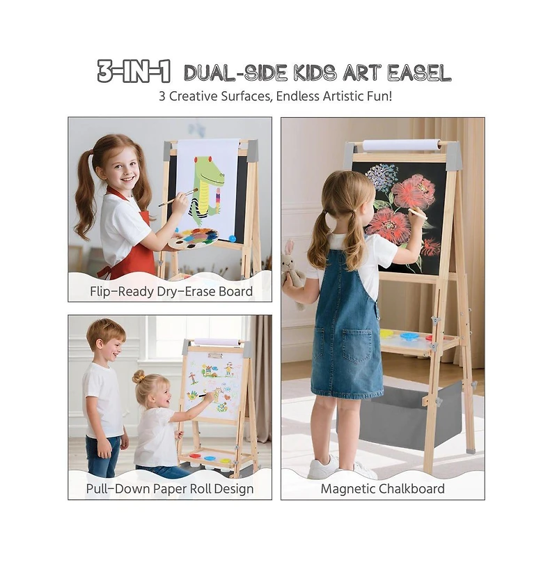 Kinder King 3 1 Kids Art Easel Set