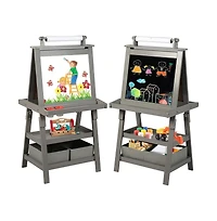 Kinder King Art Easel for Kids, 3 in 1 Toddler Easel w/Whiteboard, Chalkboard & Paper Roll