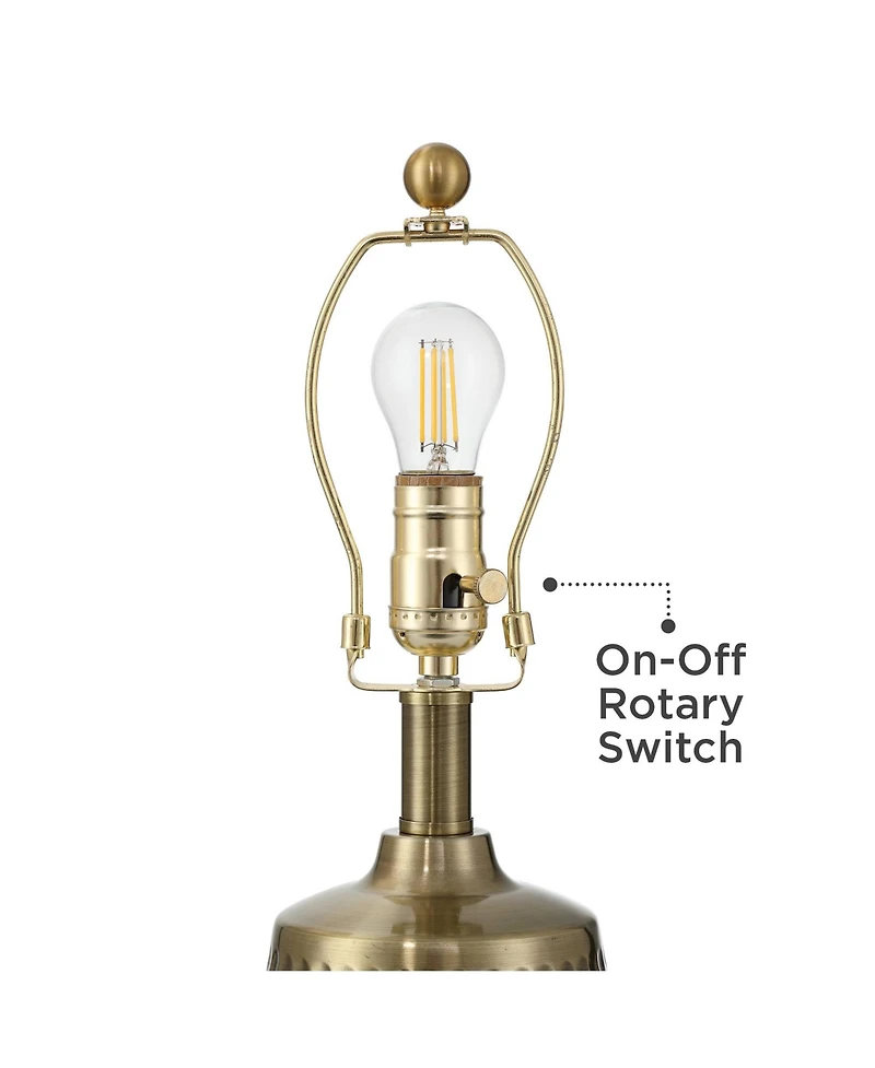 360 Lighting Argus 16 1/4" High Small Modern Accent Table Lamp Gold Textured Brass Finish Metal Single Living Room Bedroom