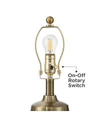 360 Lighting Argus 16 1/4" High Small Modern Accent Table Lamp Gold Textured Brass Finish Metal Single Living Room Bedroom