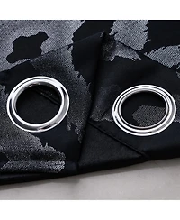 Rt Designers Collection Heathrow Halo Foil Blackout Polyester Window Curtain Grommet Panel 52" x 84