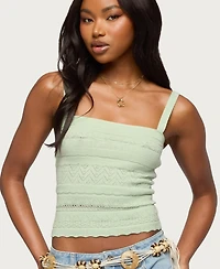 Edikted Women's Naia Pointelle Knit Tank Top