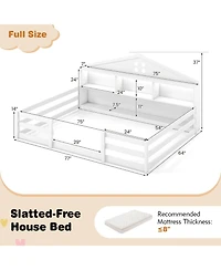 Sugift Montessori Floor Bed with Storage Compartments and Shelf