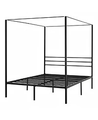 Gouun Canopy Bed Frame with Underbed Storage and Metal Slats