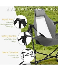 Rainsken Portable Folding Hammock Camping Chairs Set of 2, Oversized Rocking Recliner with Adjustable Backrest and Carry Bag for Outdoor Travel