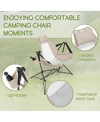 Rainsken Portable Hammock Rocking Chair Set of 2, Folding Camping Recliner with Adjustable Backrest and Carry Bag, Oversized Outdoor Chair for Travel